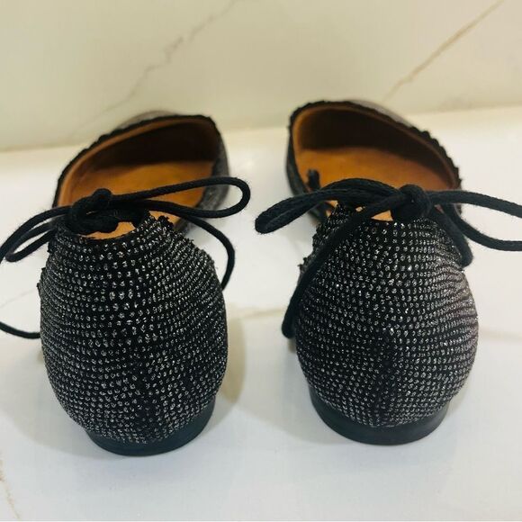 Jack Rogers Black Flats with Elegant Ankle Wrap - Picture 7 of 12